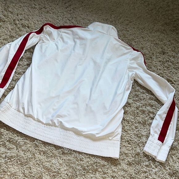 Nike Sportswear Retro White Red Stripe Arms Full Zip Athletic Jacket Women’s Lar - Picture 8 of 16